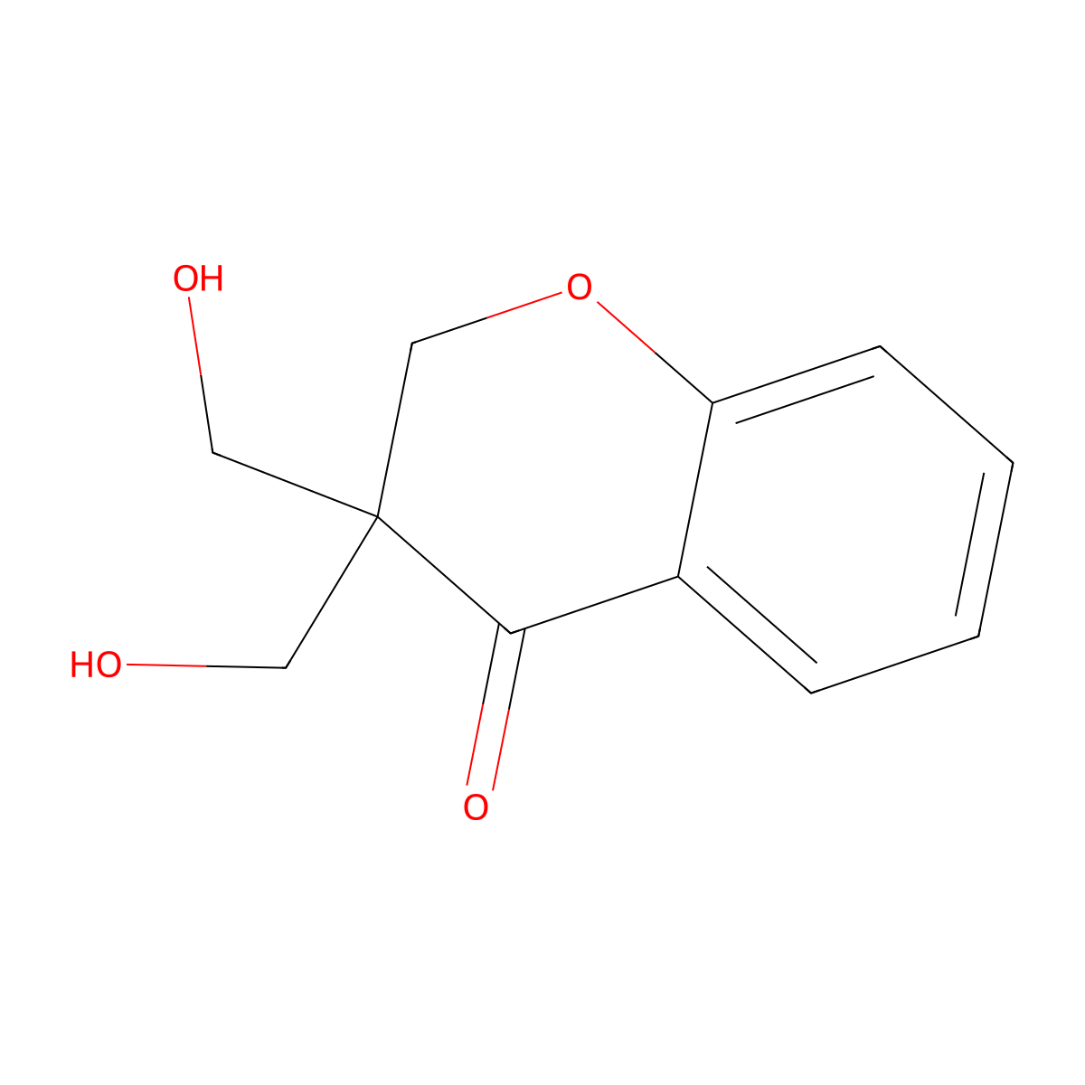 3,3-bis(hydroxymethyl)-2,3-dihydro-4H-chromen-4-one molecular structure, CAS 29107-26-4