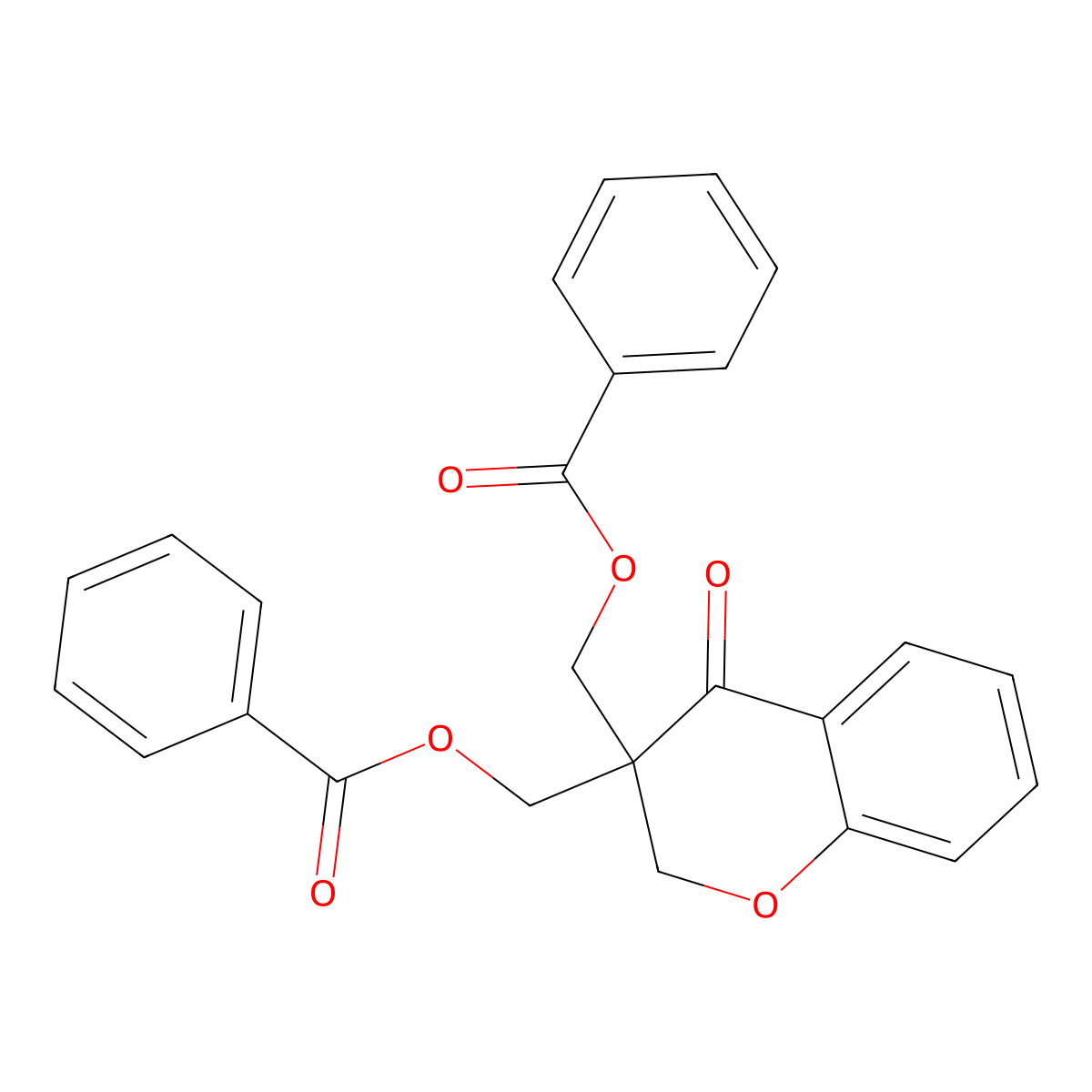 {3-[(benzoyloxy)methyl]-4-oxo-3,4-dihydro-2H-chromen-3-yl}methyl benzenecarboxylate molecular structure, CAS 29107-27-5