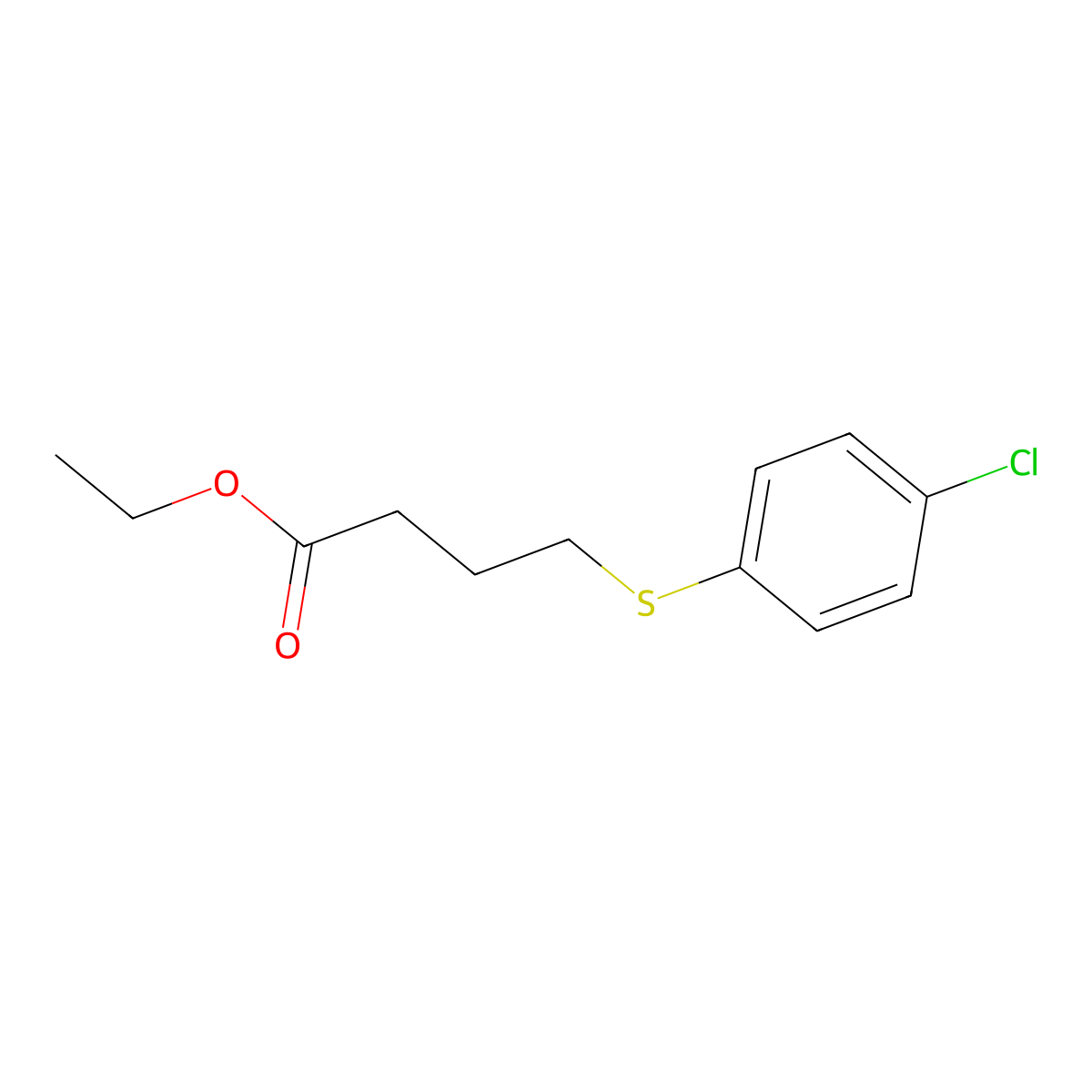 Ethyl 4-((4-chlorophenyl)thio)butanoate molecular structure, CAS 29107-85-5
