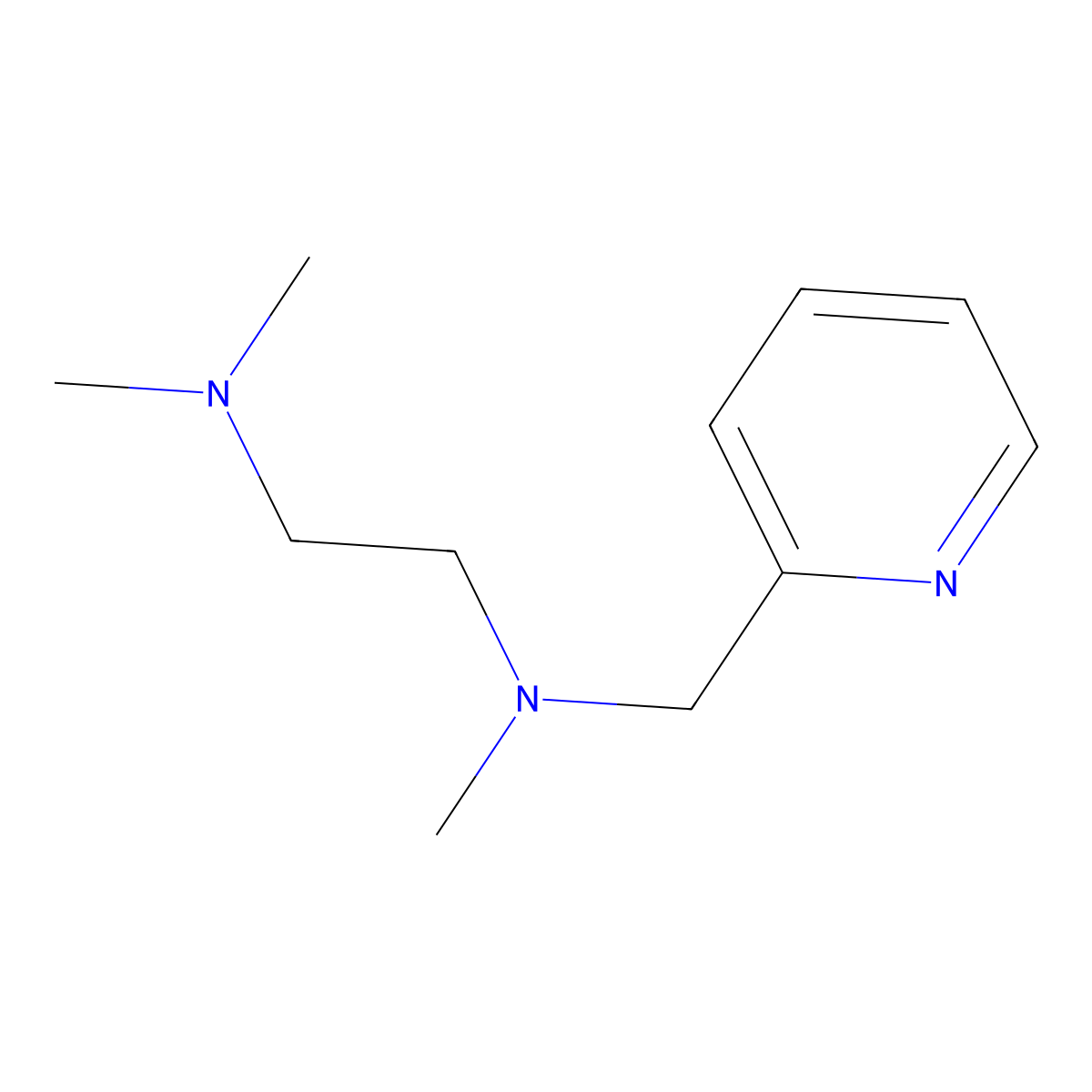 N,N,N'-Trimethyl-N'-(2-pyridylmethyl)ethylenediamine molecular structure, CAS 29108-54-1