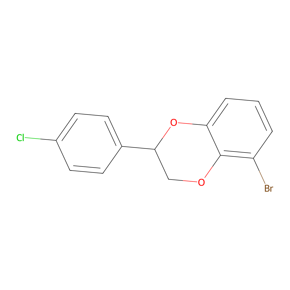 5-Bromo-2-(4-chlorophenyl)-2,3-dihydrobenzo[b][1,4]dioxine molecular structure, CAS 2910812-07-4