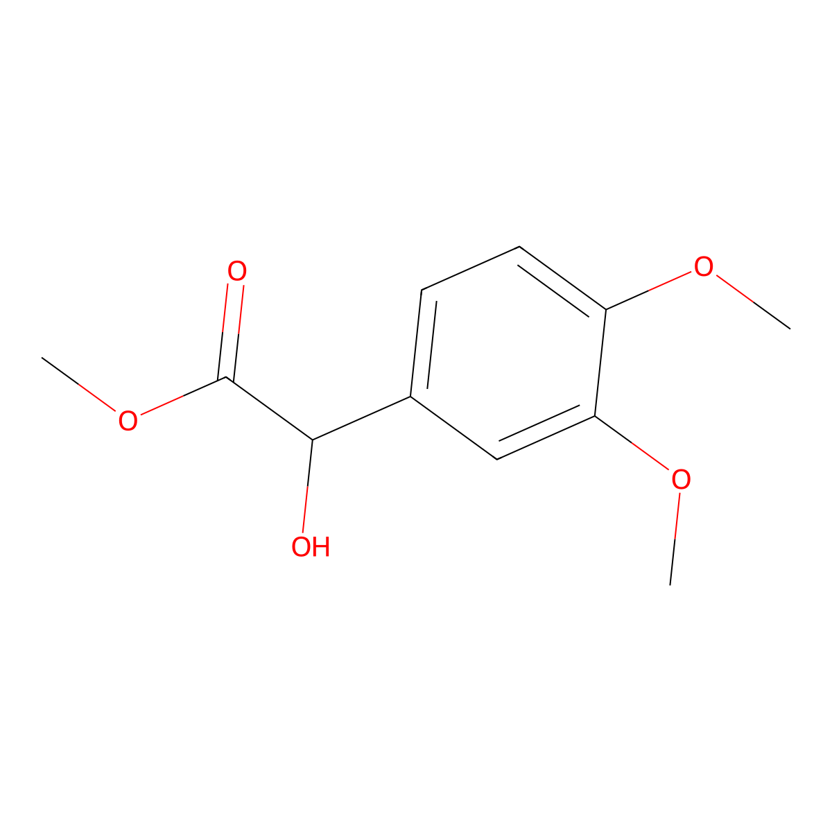 Methyl 2-(3,4-dimethoxyphenyl)-2-hydroxyacetate molecular structure, CAS 2911-73-1