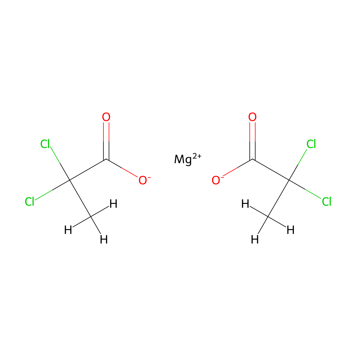 Dalapon magnesium salt molecular structure, CAS 29110-22-3