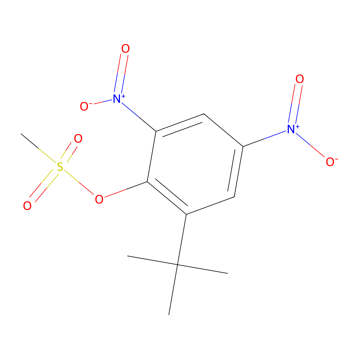 2,4-Dinitro-6-tert-butylphenyl methanesulfonate molecular structure, CAS 29110-68-7
