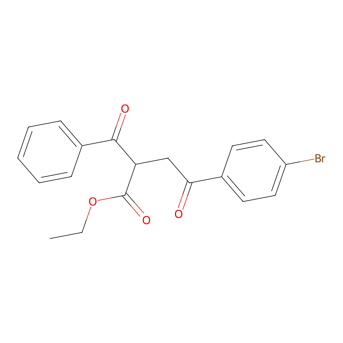 Ethyl 2-benzoyl-4-(4-bromophenyl)-4-oxobutanoate molecular structure, CAS 29113-49-3