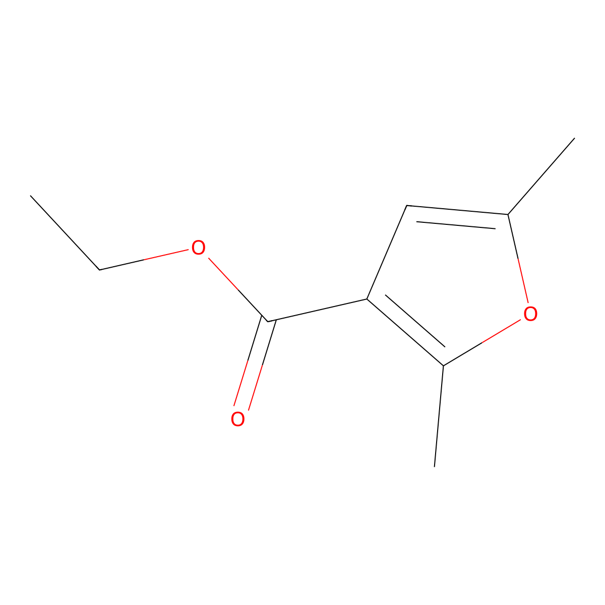 3-Furancarboxylic acid, 2,5-dimethyl-, ethyl ester molecular structure, CAS 29113-63-1