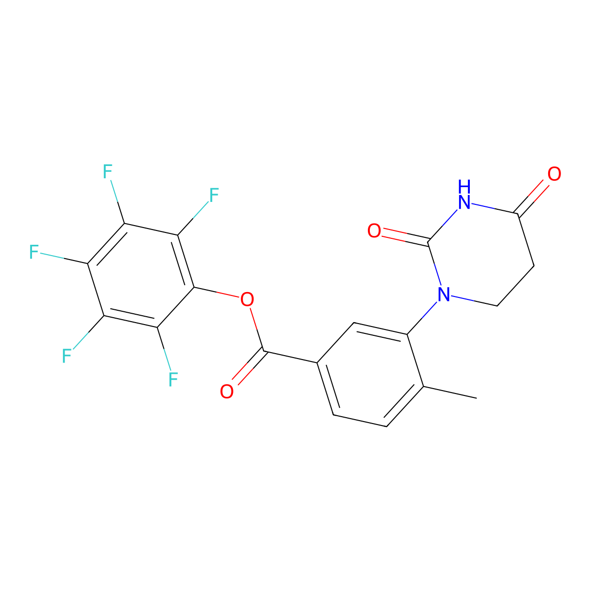 perfluorophenyl 3-(2,4-dioxotetrahydropyrimidin-1(2H)-yl)-4-methylbenzoate molecular structure, CAS 2911613-35-7