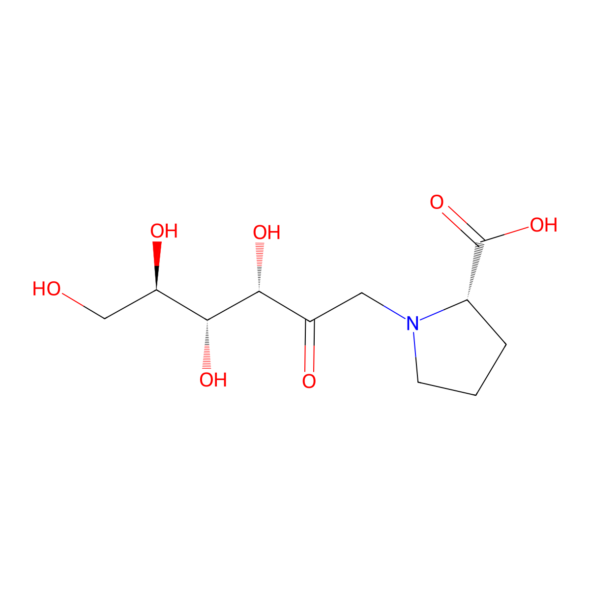 N-(1-Deoxy-D-fructosyl)-L-proline molecular structure, CAS 29118-61-4
