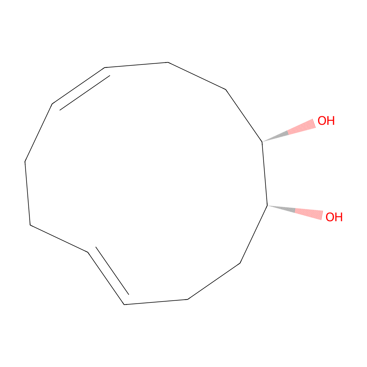 rel-(1R,2S,5E,9Z)-5,9-Cyclododecadiene-1,2-diol molecular structure, CAS 29118-70-5