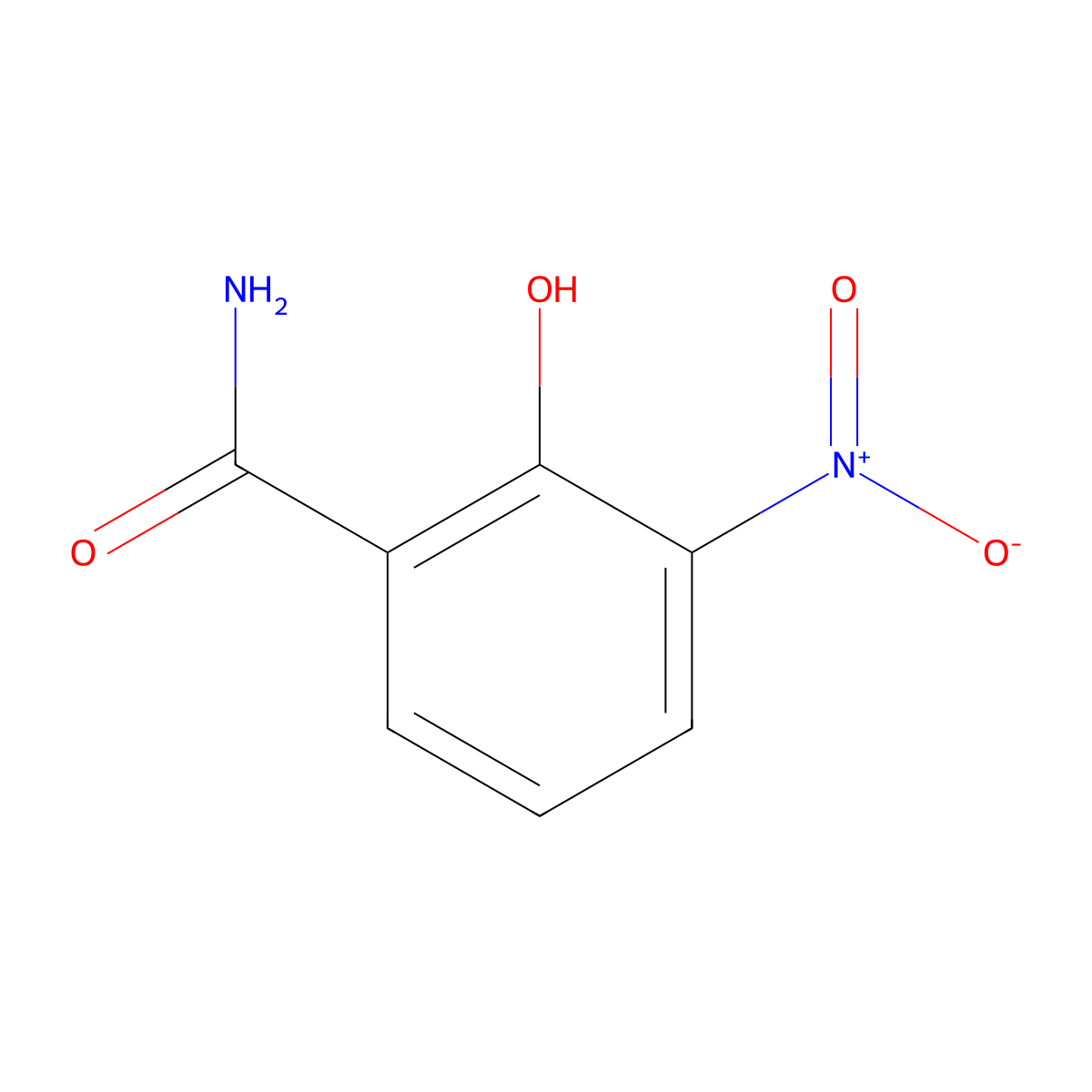 2-Hydroxy-3-nitrobenzamide molecular structure, CAS 2912-76-7