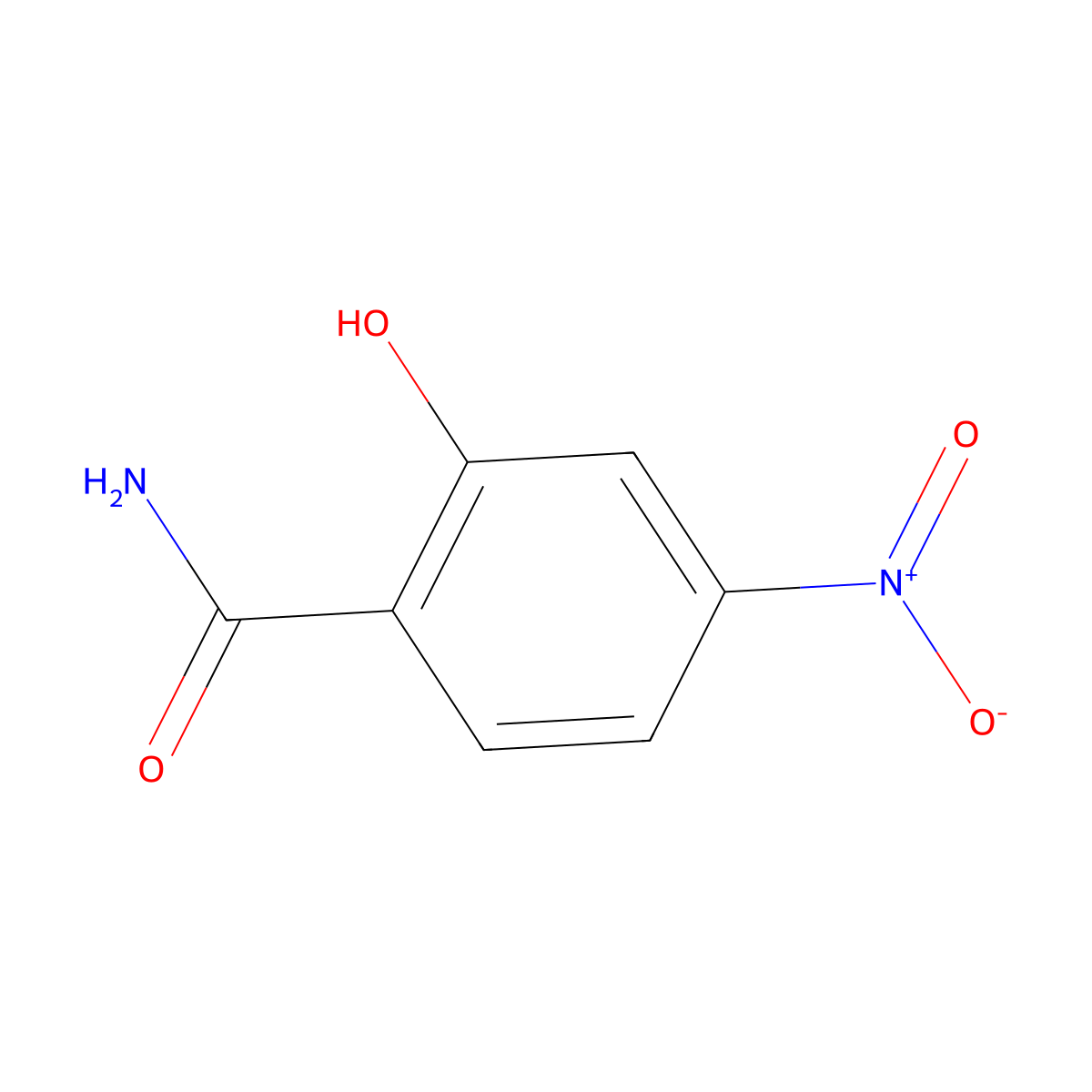 2-Hydroxy-4-nitrobenzamide molecular structure, CAS 2912-77-8