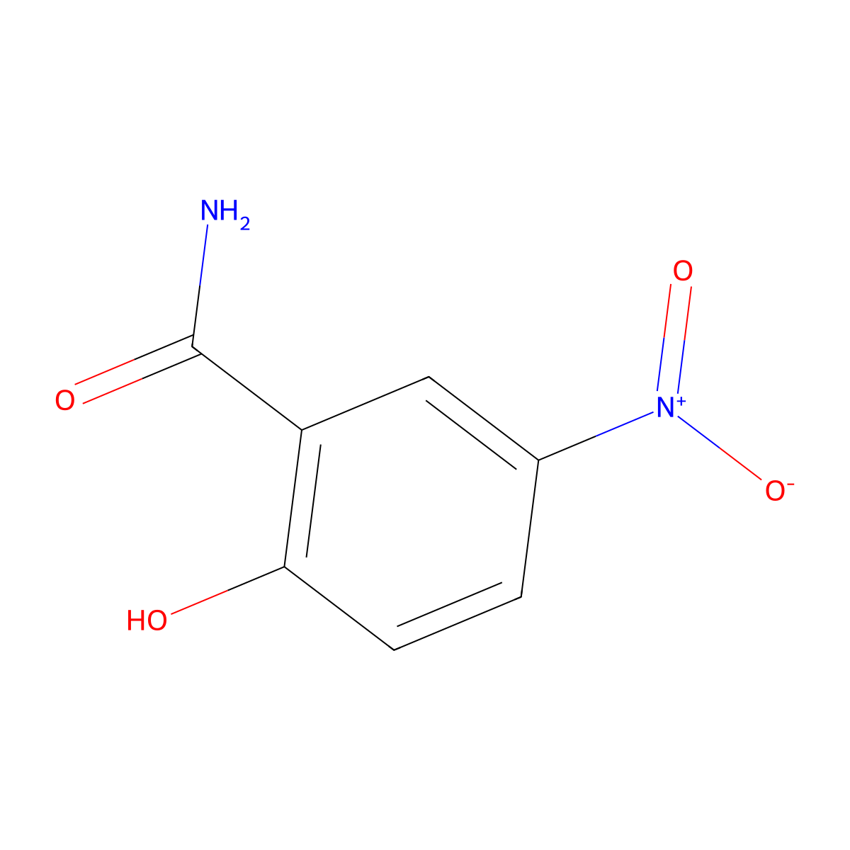 2-Hydroxy-5-nitrobenzamide molecular structure, CAS 2912-78-9