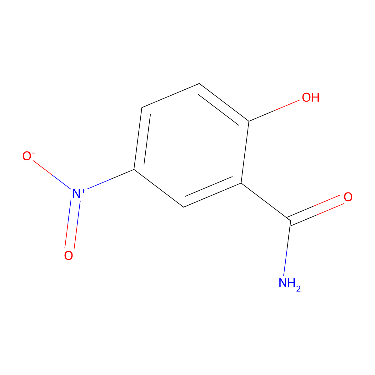 2-Hydroxy-5-nitrobenzamide molecular structure, CAS 2912-78-9