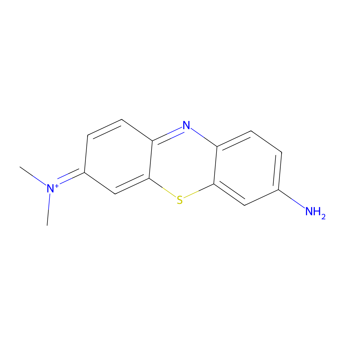 3-Amino-7-(dimethylamino)phenothiazin-5-ium molecular structure, CAS 29120-23-8