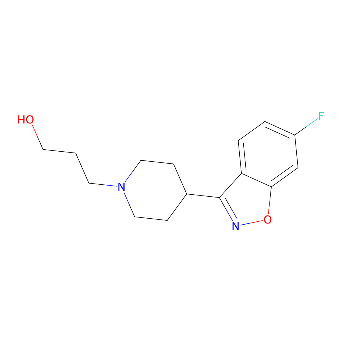 3-(4-(6-Fluorobenzo[d]isoxazol-3-yl)piperidin-1-yl)propan-1-ol molecular structure, CAS 29121-23-1