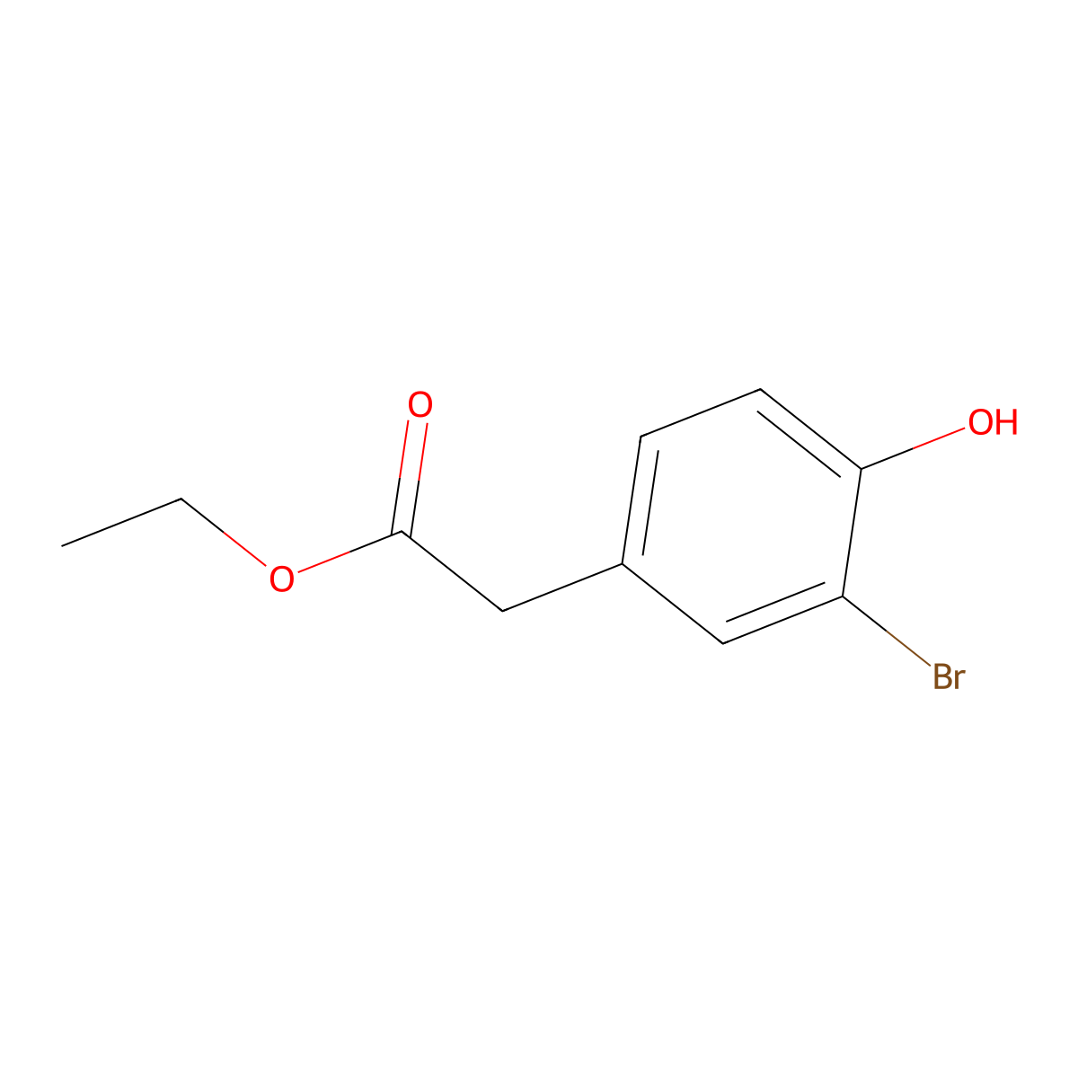 Ethyl 2-(3-bromo-4-hydroxyphenyl)acetate molecular structure, CAS 29121-25-3