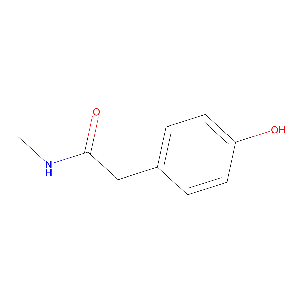 2-(4-Hydroxyphenyl)-N-methylacetamide molecular structure, CAS 29121-34-4