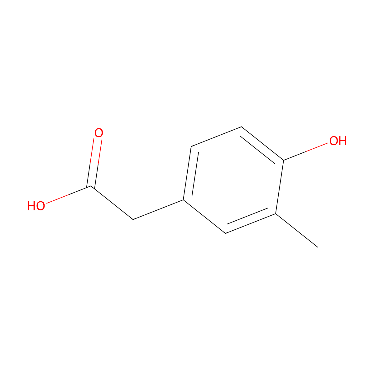 (4-Hydroxy-3-methylphenyl)acetic acid molecular structure, CAS 29121-56-0