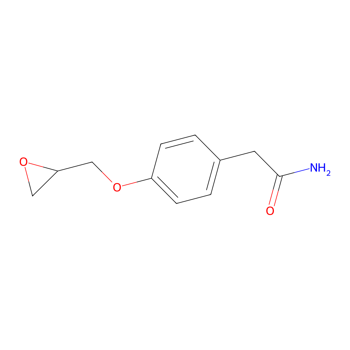 2-(4-(2,3-Epoxypropoxy)phenyl)acetamide molecular structure, CAS 29122-69-8