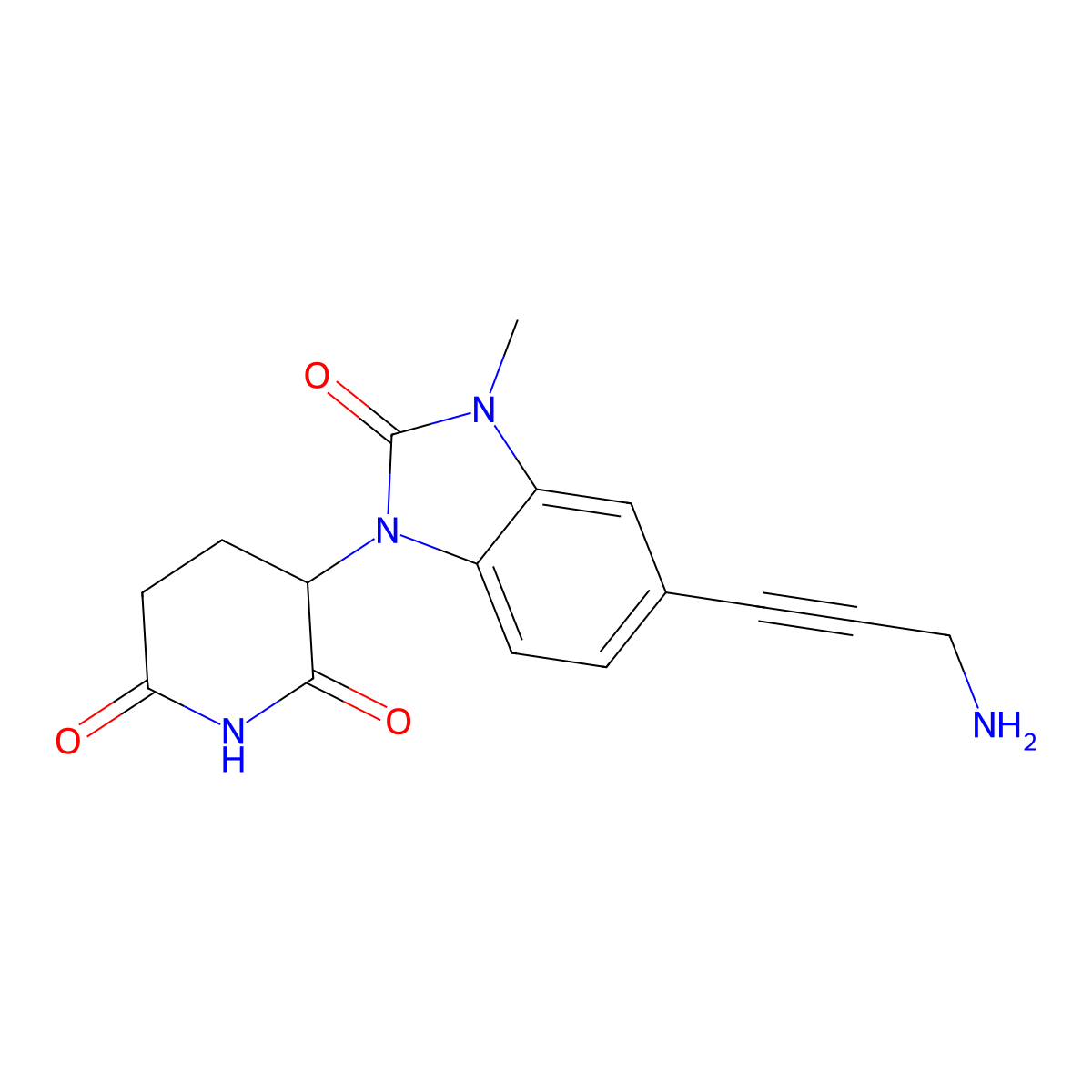 3-[5-(3-aminoprop-1-yn-1-yl)-3-methyl-2-oxo-2,3-dihydro-1H-1,3-benzodiazol-1-yl]piperidine-2,6-dione molecular structure, CAS 2912302-63-5