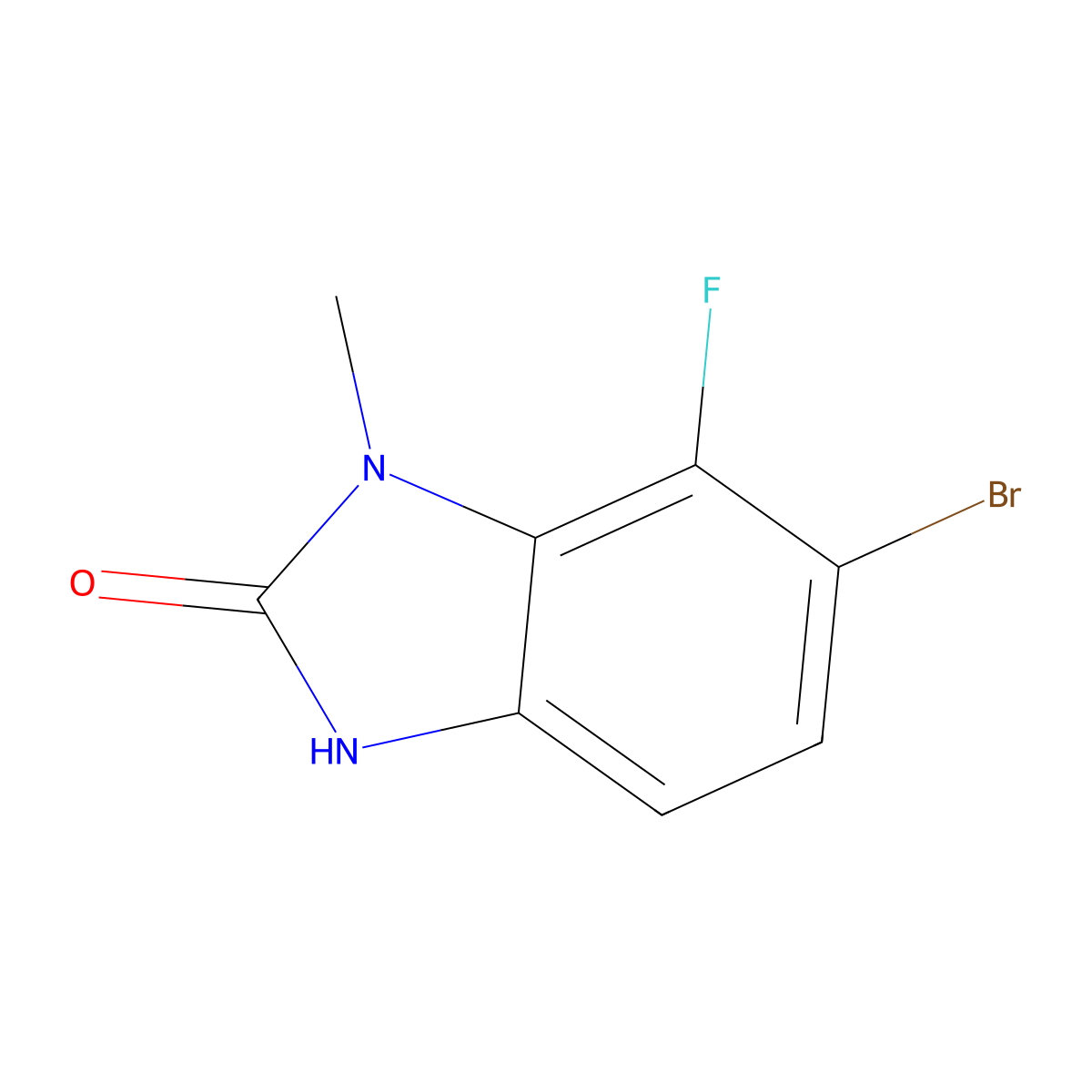6-Bromo-7-fluoro-1-methyl-1,3-dihydro-2H-benzo[d]imidazol-2-one molecular structure, CAS 2912303-42-3