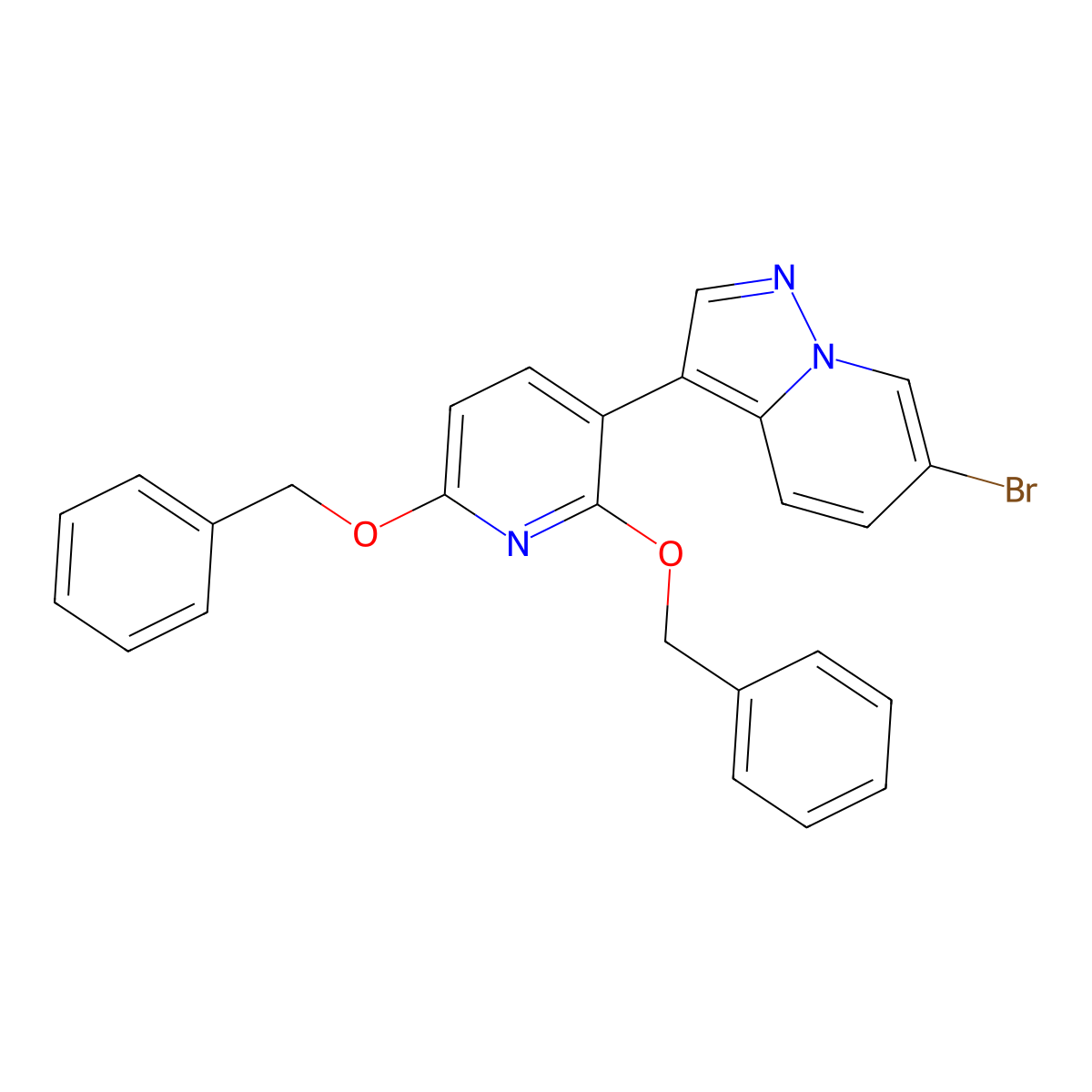 6-Bromo-3-(2,6-dibenzyloxy-3-pyridyl)pyrazolo[1,5-a]pyridine molecular structure, CAS 2912304-86-8