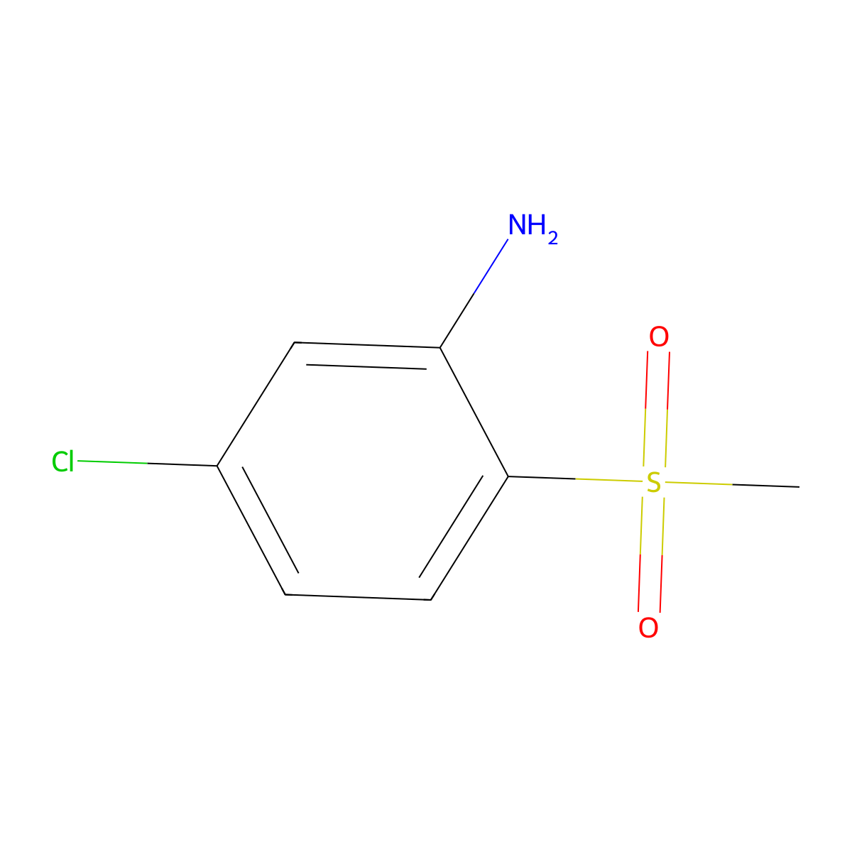Benzenamine, 5-chloro-2-(methylsulfonyl)- molecular structure, CAS 29124-54-7