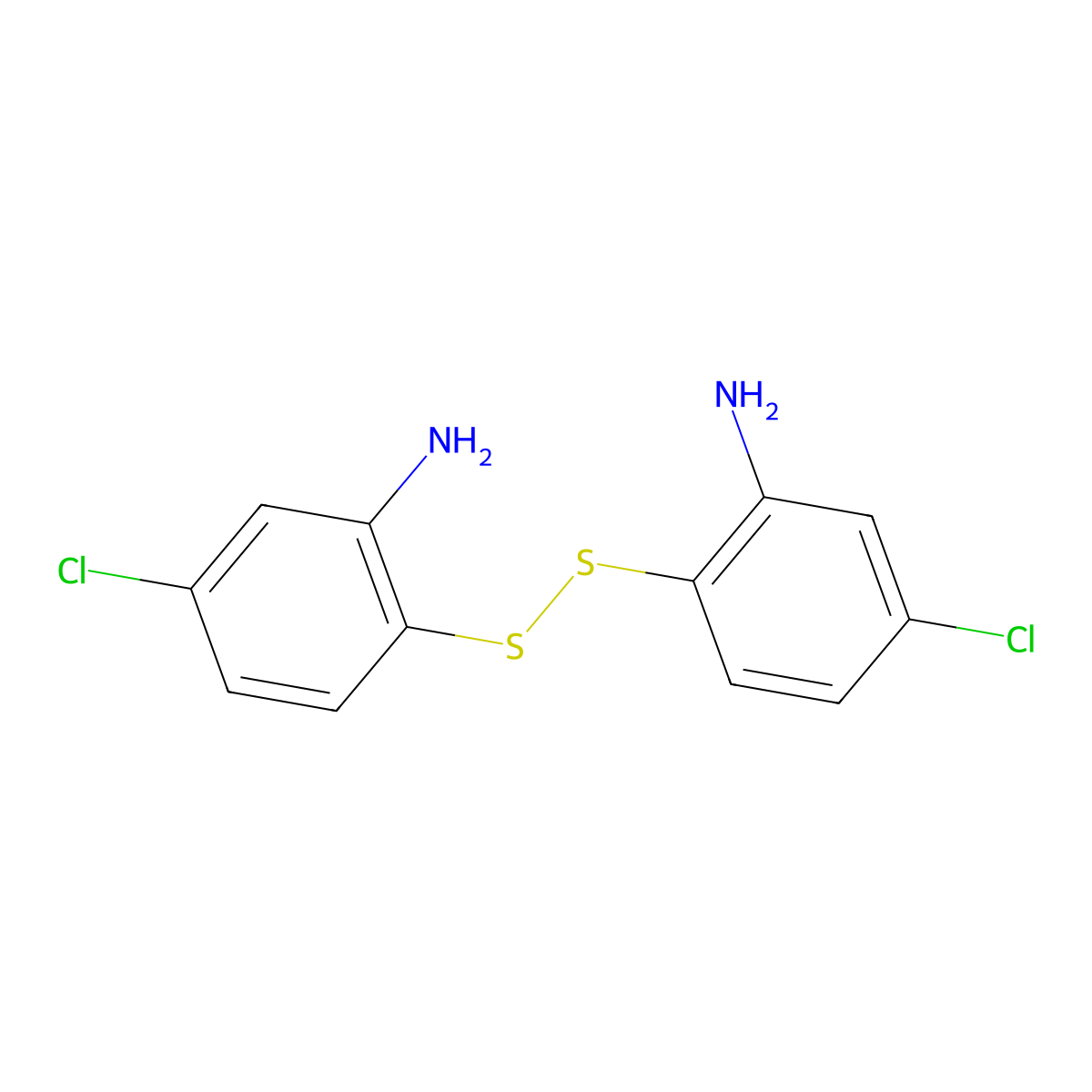 2,2'-Dithiobis(5-chloroaniline) molecular structure, CAS 29124-55-8