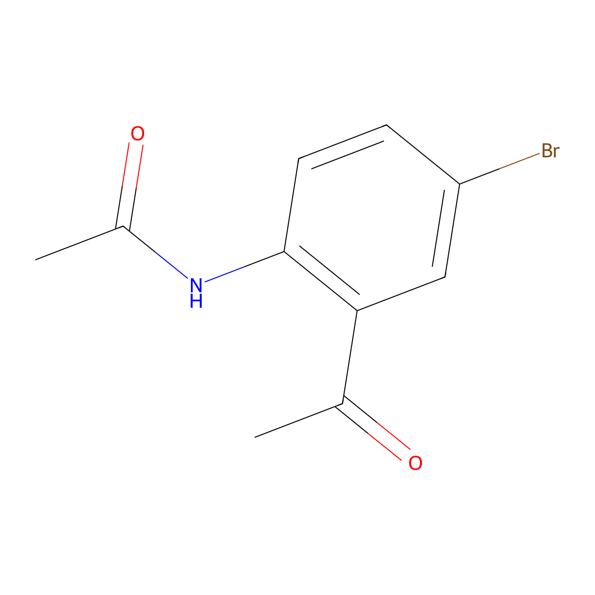 N-(2-acetyl-4-bromophenyl)acetamide molecular structure, CAS 29124-64-9