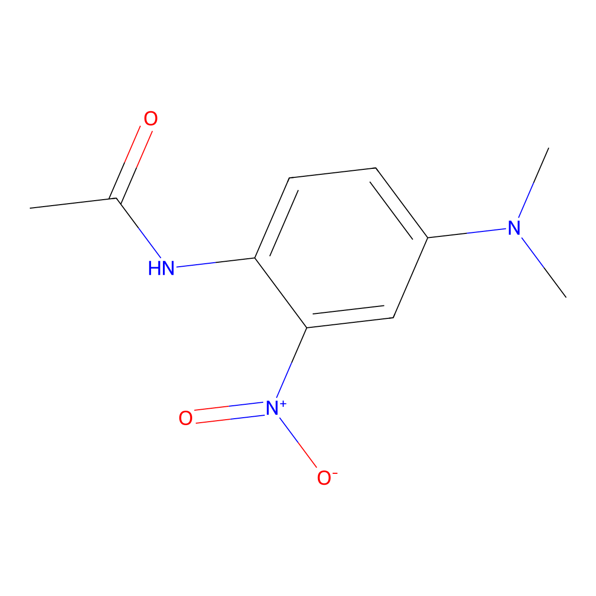 N-[4-(dimethylamino)-2-nitrophenyl]acetamide molecular structure, CAS 29124-72-9