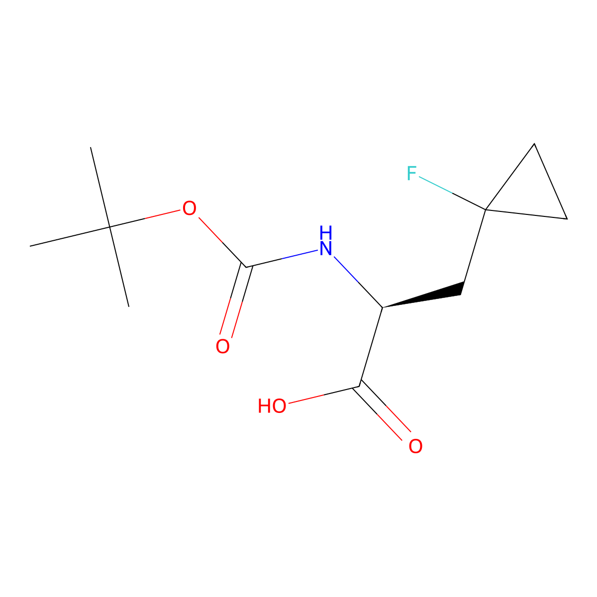 (S)-2-(Boc-amino)-3-(1-fluorocyclopropyl)propanoic Acid molecular structure, CAS 2912473-65-3