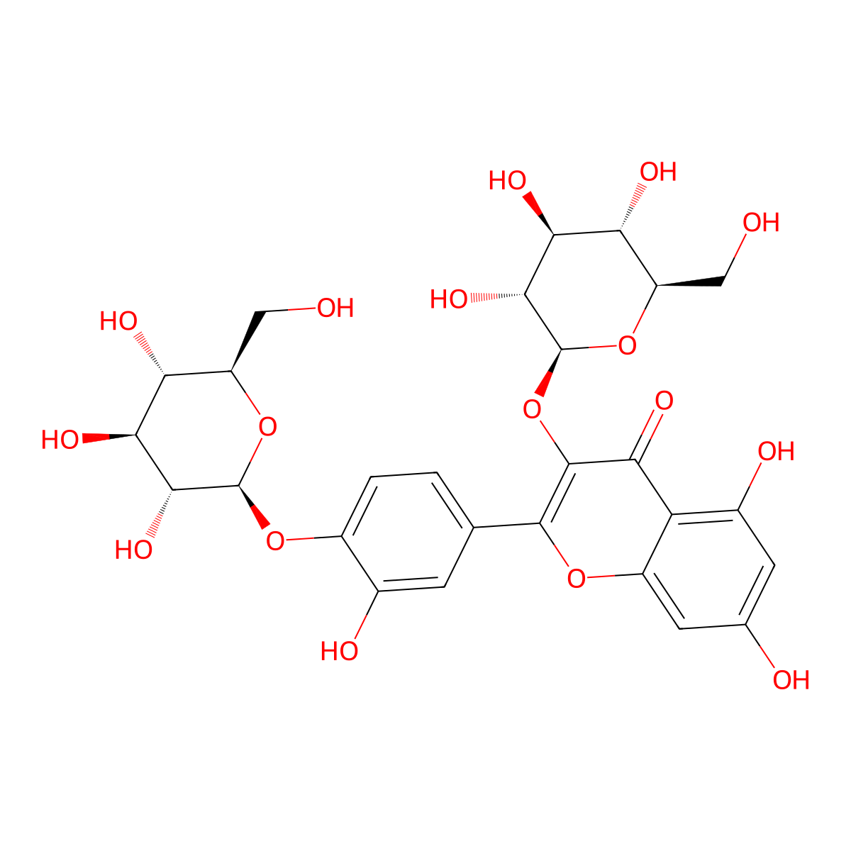 Quercetin 3,4'-diglucoside molecular structure, CAS 29125-80-2
