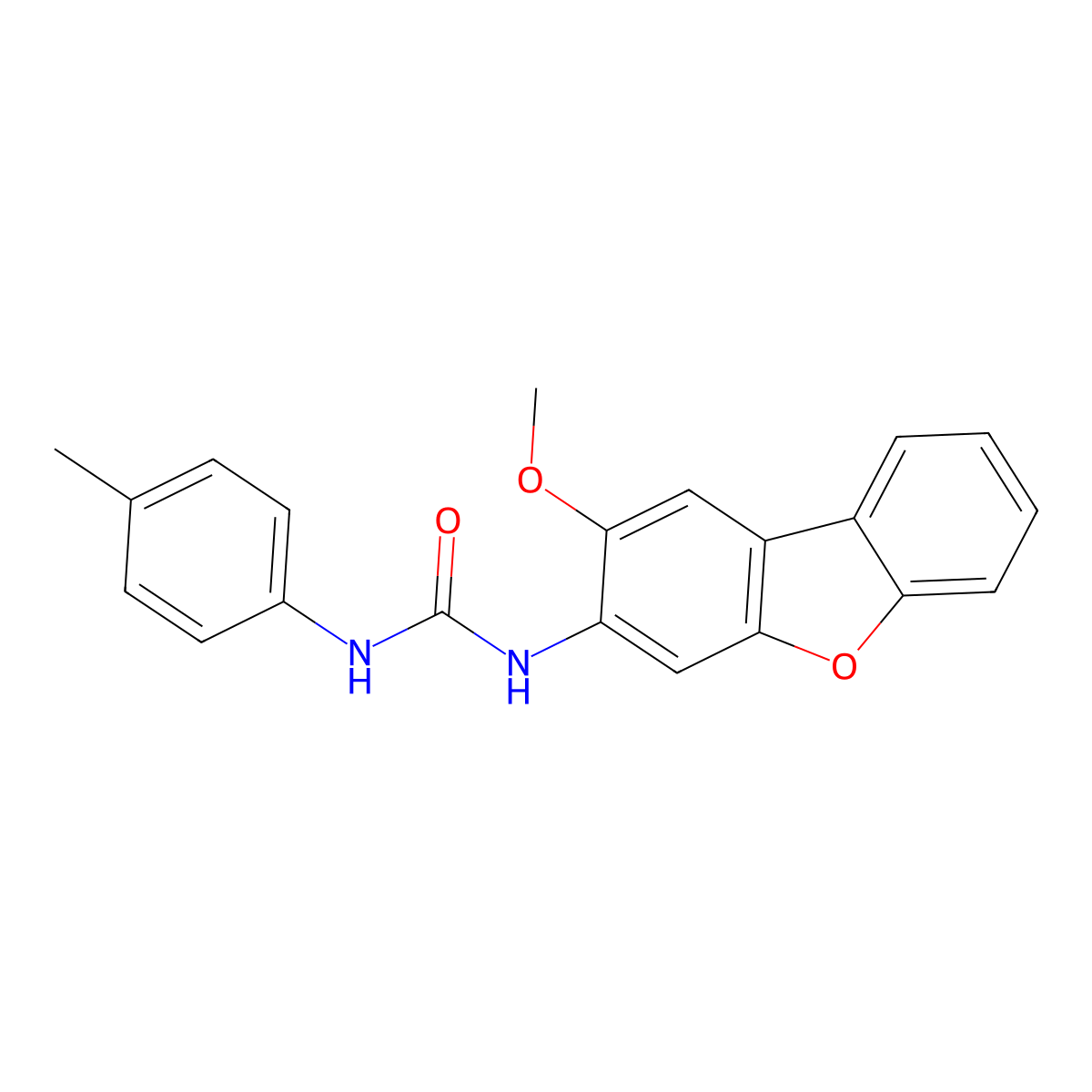 1-(2-Methoxydibenzofuran-3-yl)-3-(4-methylphenyl)urea molecular structure, CAS 291277-37-7