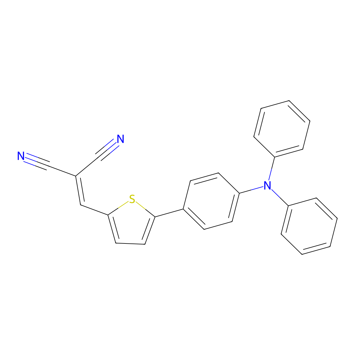 2-((5-(4-(Diphenylamino)phenyl)thiophen-2-yl)methylene)malononitrile molecular structure, CAS 291279-43-1