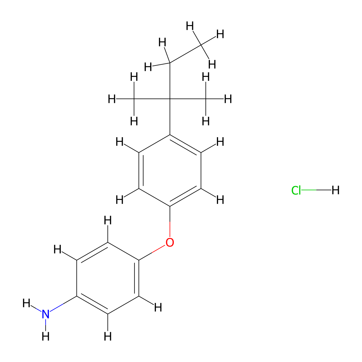4-[4-(2-Methylbutan-2-yl)phenoxy]aniline hydrochloride molecular structure, CAS 291279-94-2