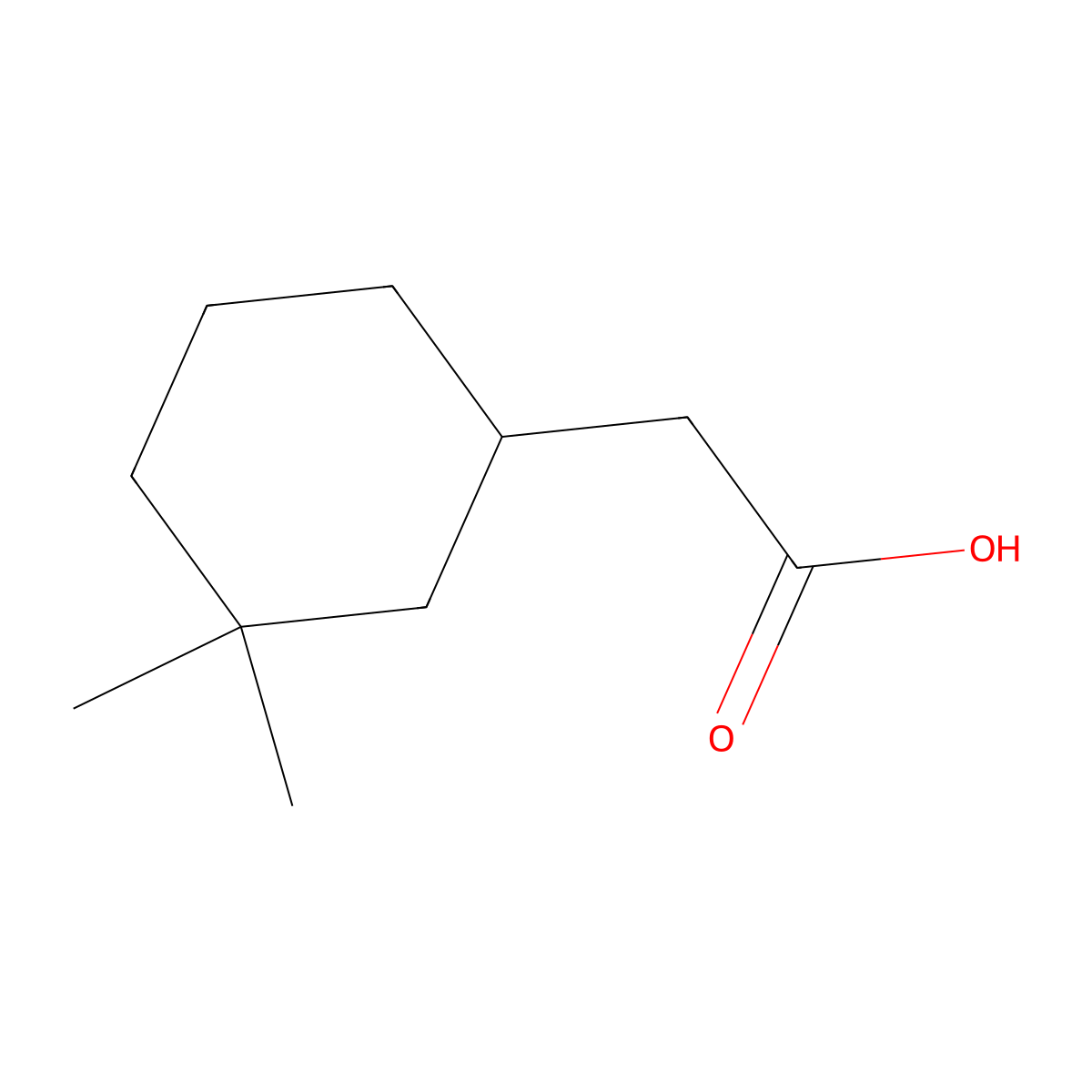 2-(3,3-Dimethylcyclohexyl)acetic acid molecular structure, CAS 291282-76-3