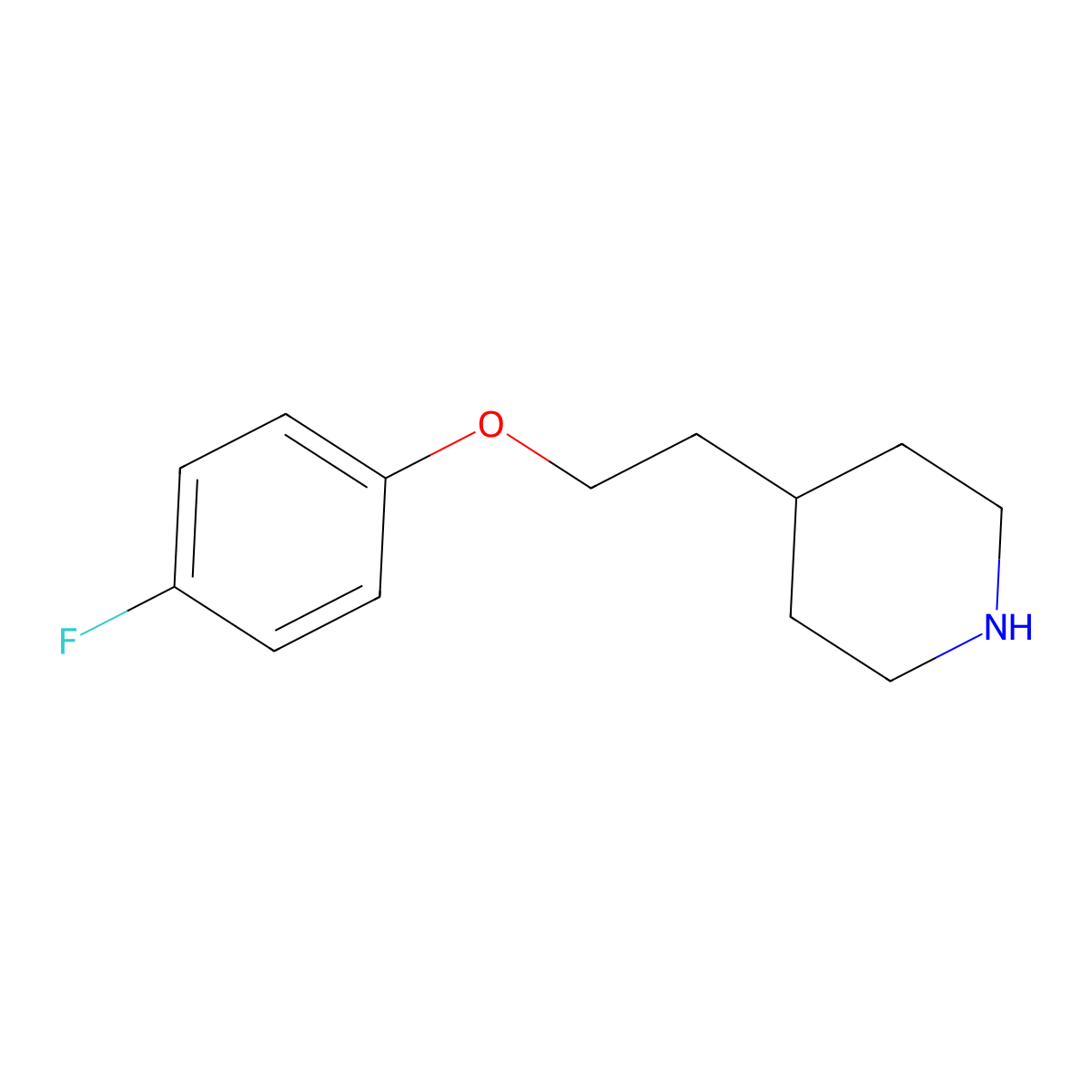 4-(2-(4-Fluorophenoxy)ethyl)piperidine molecular structure, CAS 291289-20-8