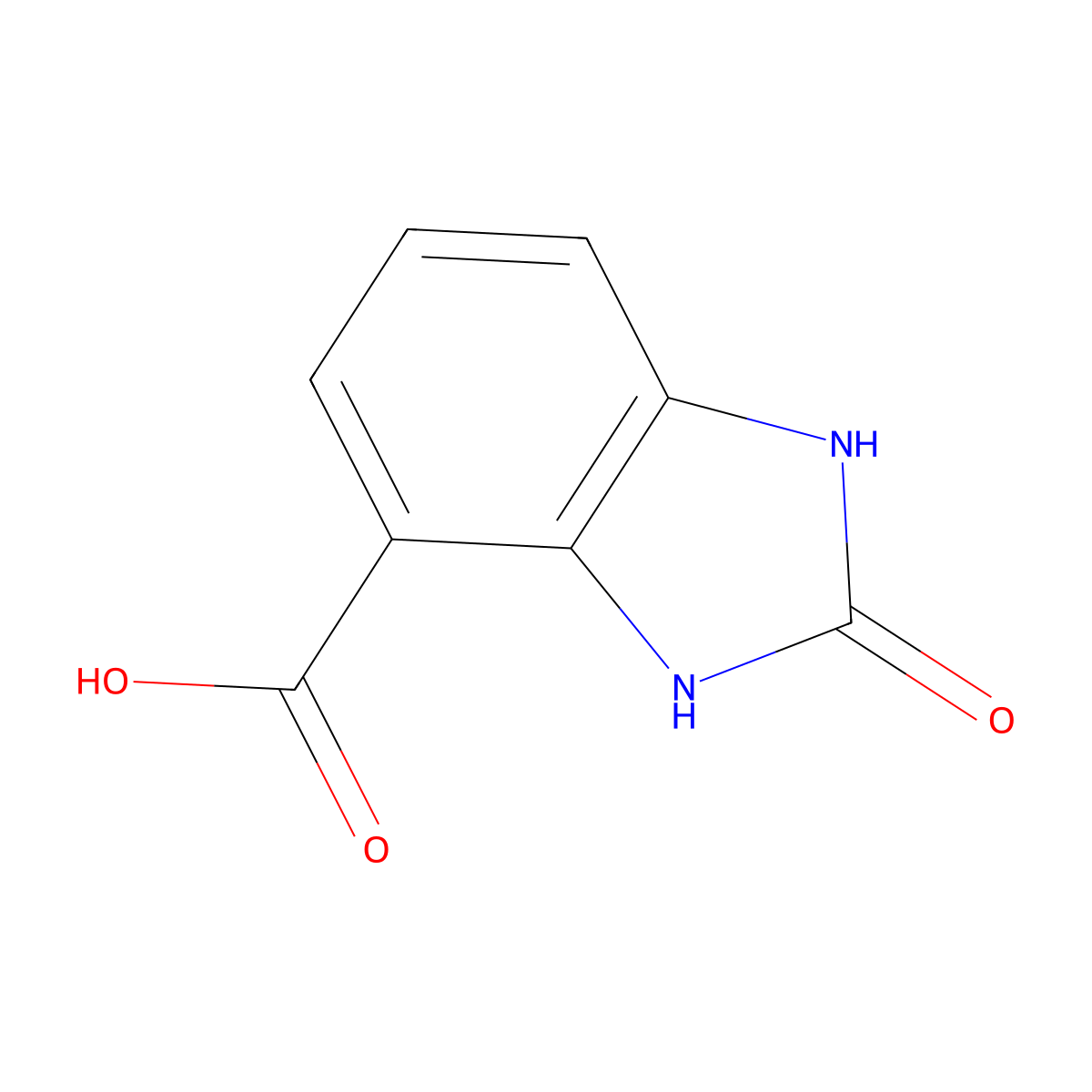 2-oxo-2,3-dihydro-1H-1,3-benzodiazole-4-carboxylic acid molecular structure, CAS 291289-41-3