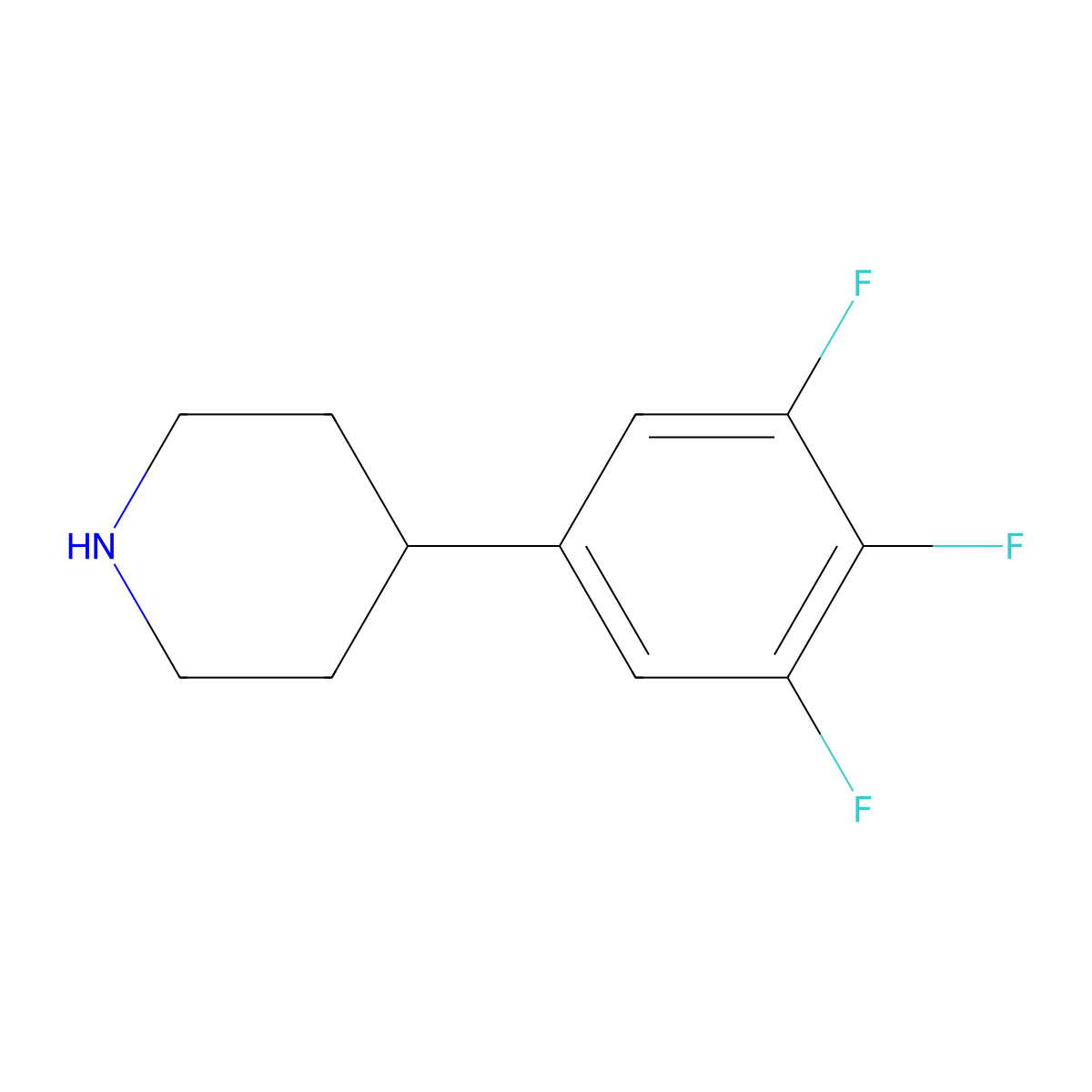 4-(3,4,5-Trifluorophenyl)piperidine molecular structure, CAS 291289-48-0