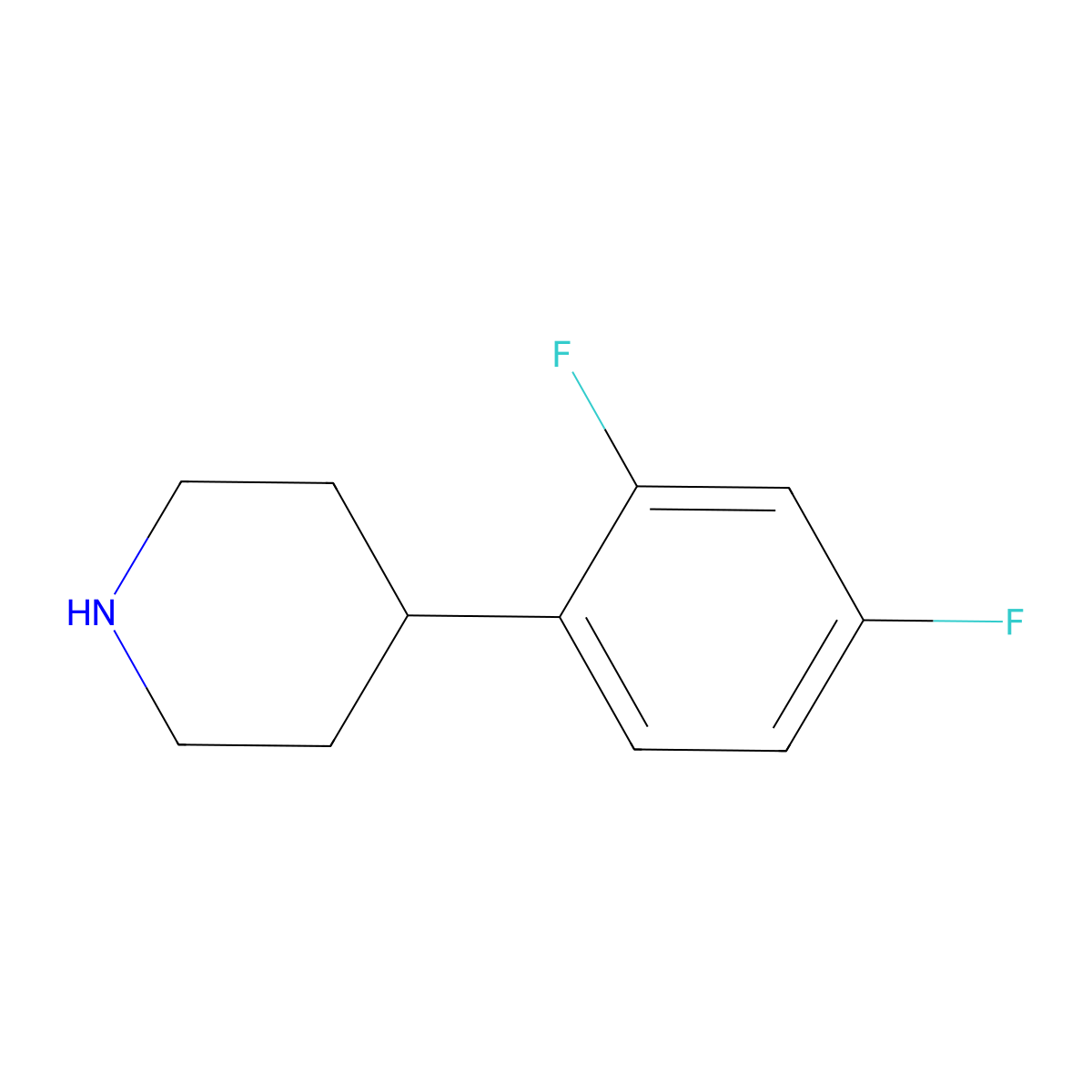 4-(2,4-Difluorophenyl)piperidine molecular structure, CAS 291289-50-4