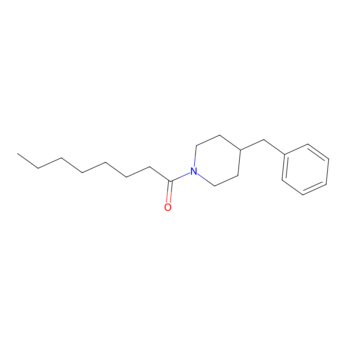 1-(4-Benzylpiperidin-1-yl)octan-1-one molecular structure, CAS 291292-11-0