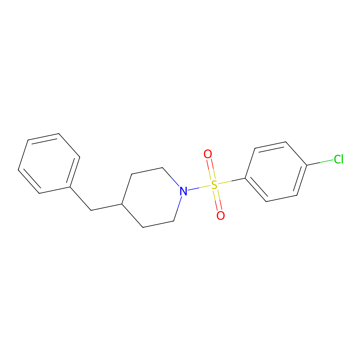 4-Benzyl-1-[(4-chlorophenyl)sulfonyl]piperidine molecular structure, CAS 291292-14-3