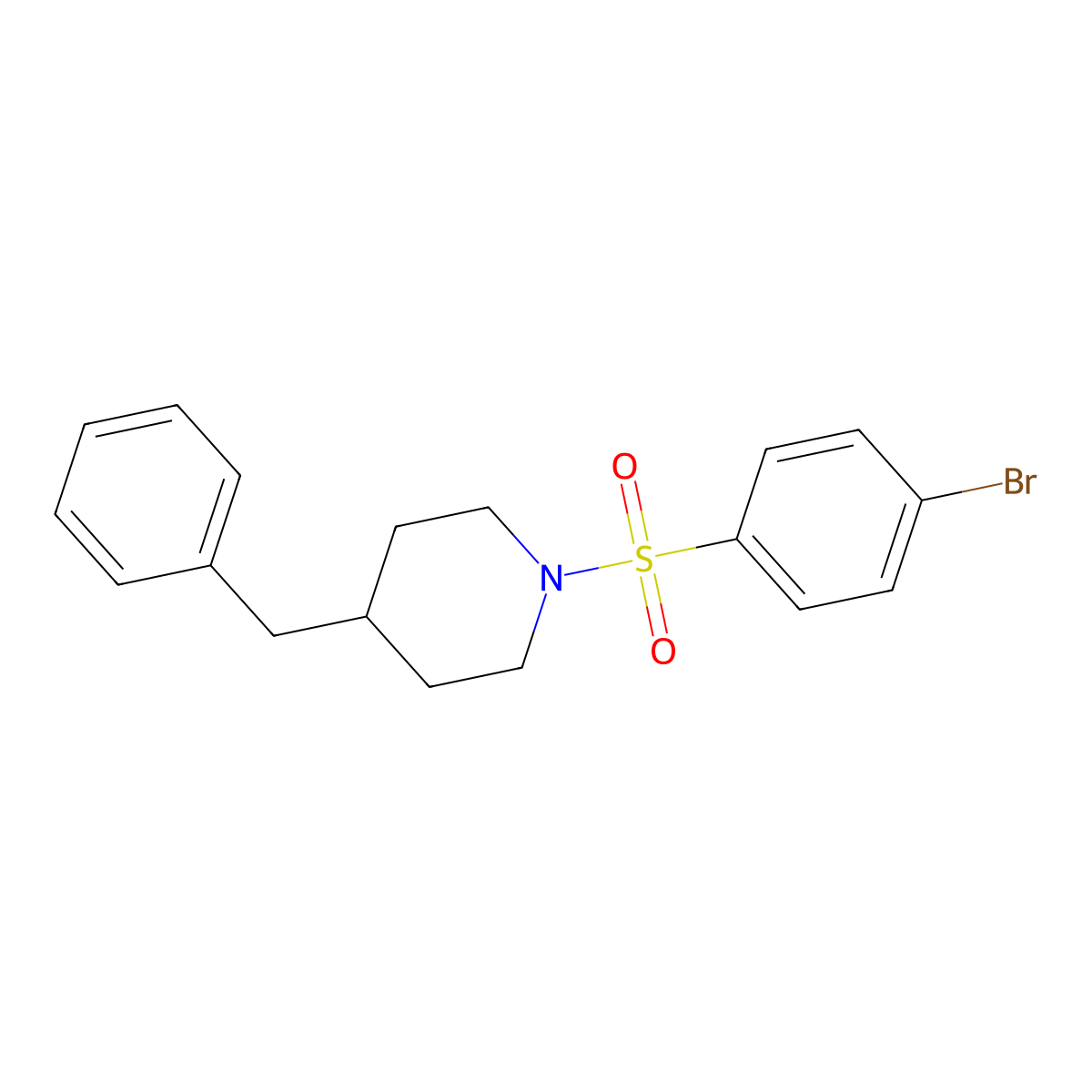 4-Benzyl-1-[(4-bromophenyl)sulfonyl]piperidine molecular structure, CAS 291292-15-4