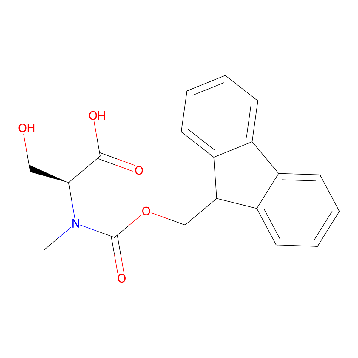 Fmoc-N-Me-Ser-OH molecular structure, CAS 291311-48-3