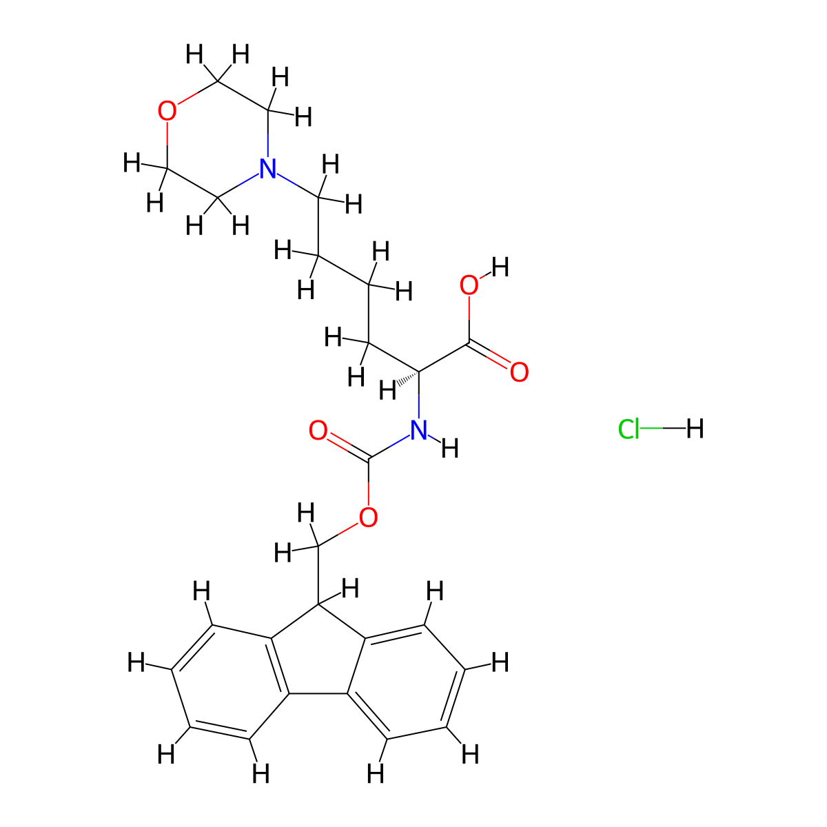 Fmoc-Lys(Mor)-OH HCL molecular structure, CAS 2913141-13-4