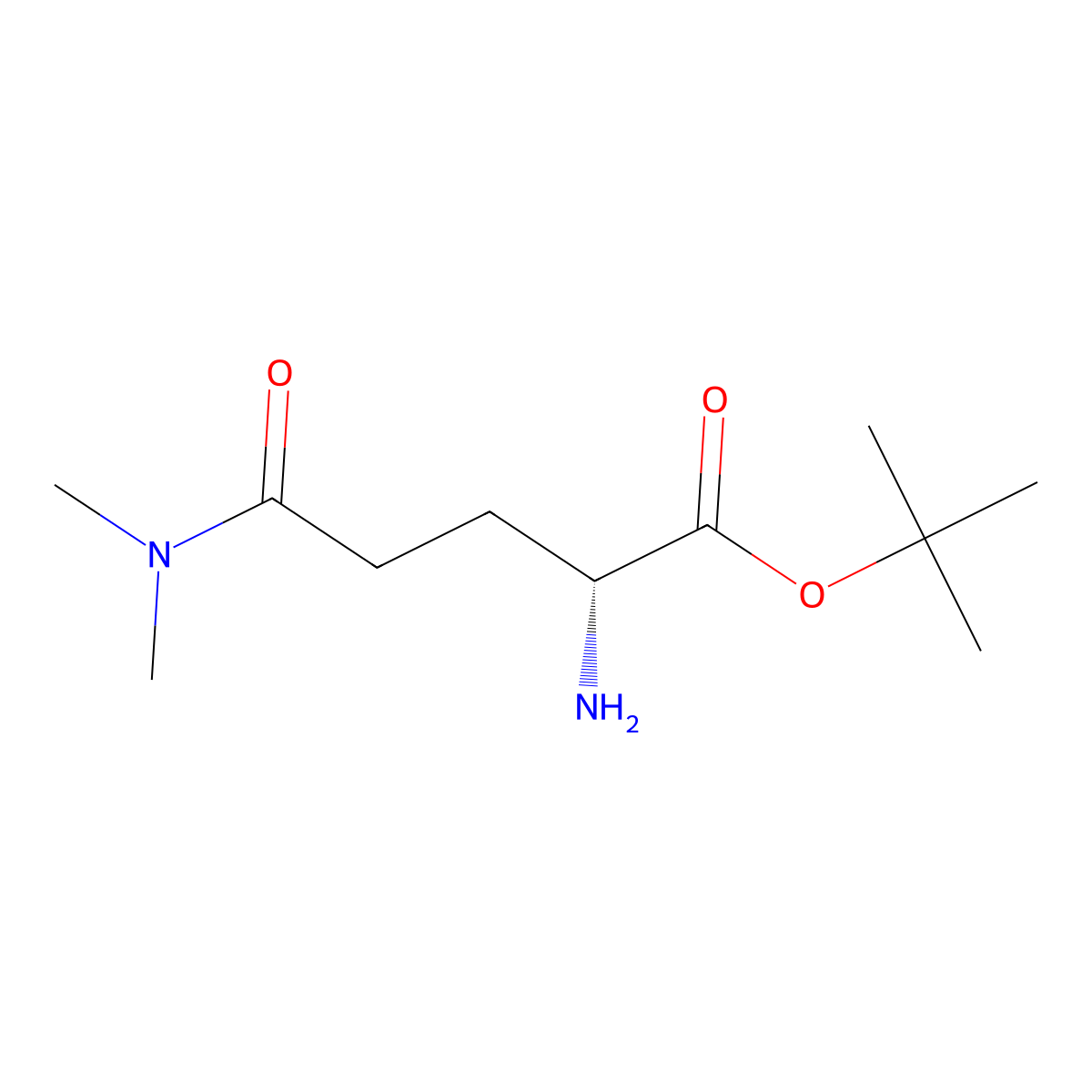 tert-butyl (2R)-2-amino-4-(dimethylcarbamoyl)butanoate molecular structure, CAS 2913158-36-6