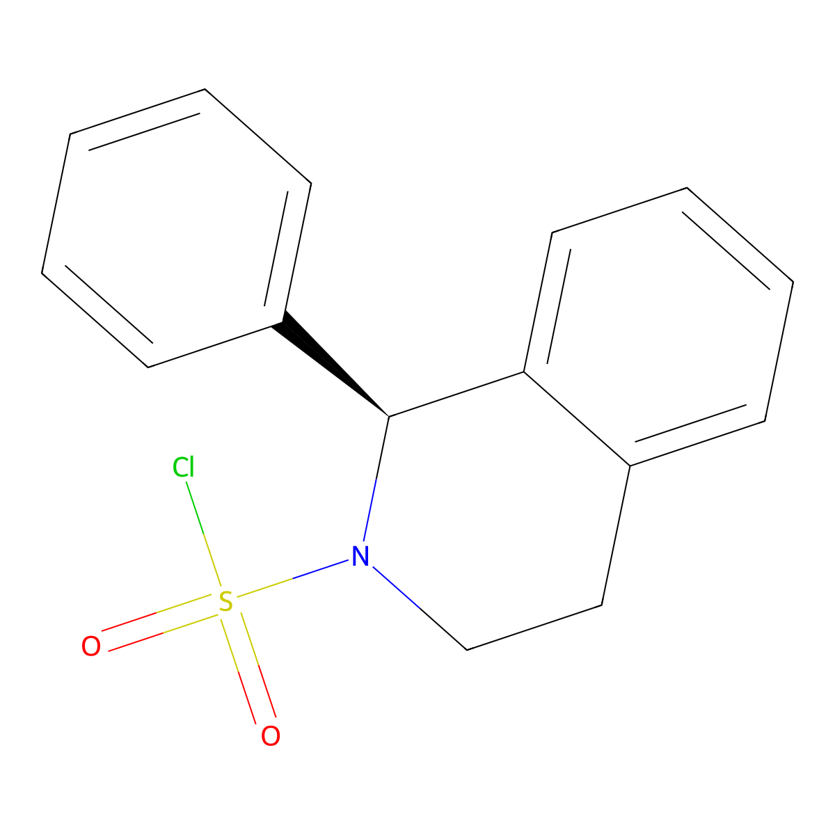 (1S)-1-phenyl-1,2,3,4-tetrahydroisoquinoline-2-sulfonyl chloride molecular structure, CAS 2913158-52-6