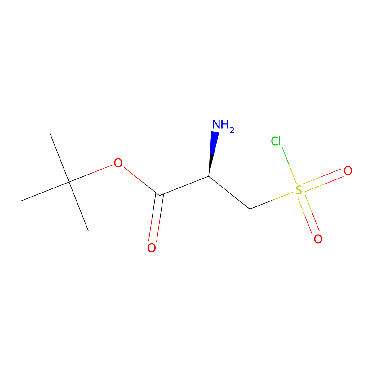 tert-butyl (2R)-2-amino-3-(chlorosulfonyl)propanoate molecular structure, CAS 2913158-82-2