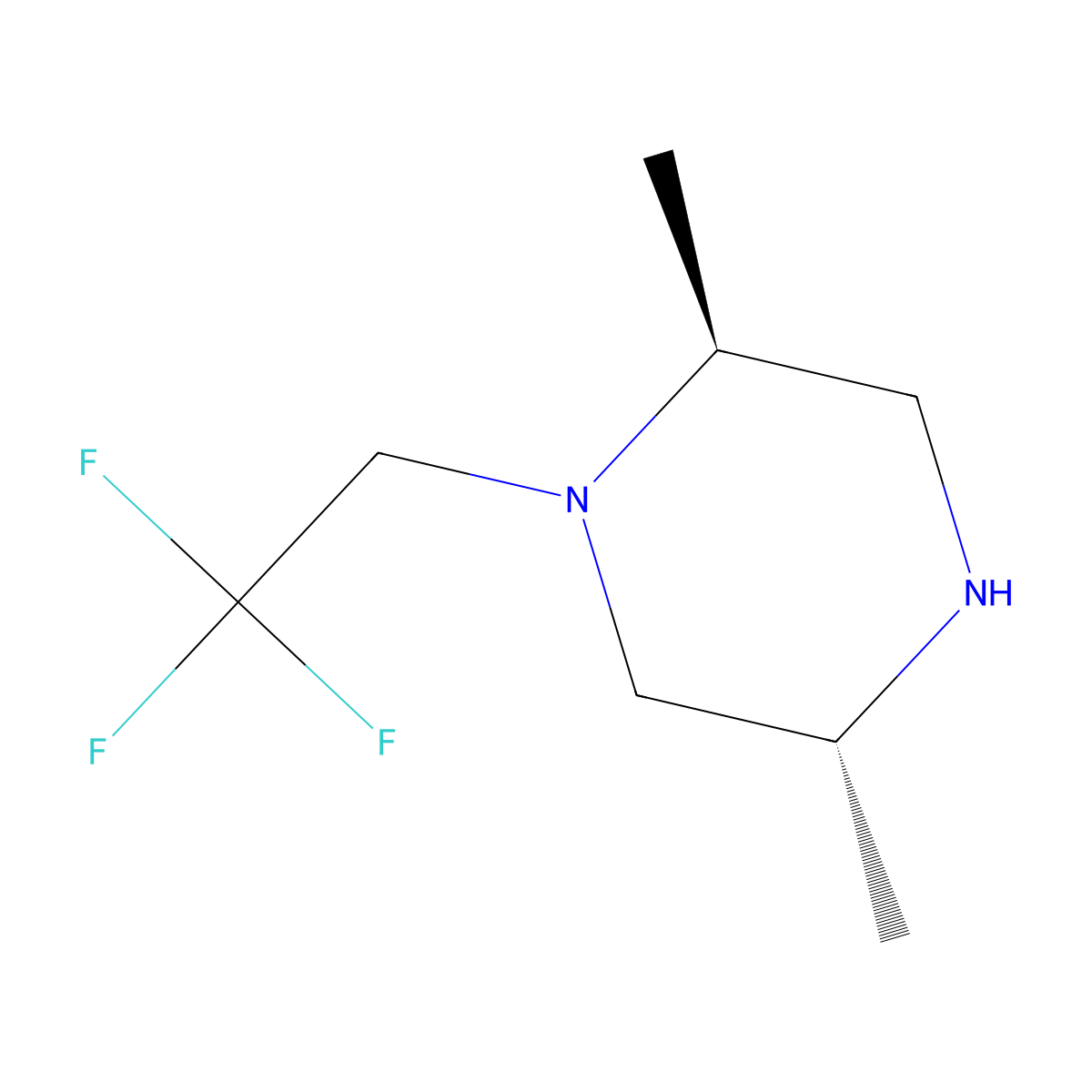 (2S,5R)-2,5-dimethyl-1-(2,2,2-trifluoroethyl)piperazine molecular structure, CAS 2913158-83-3