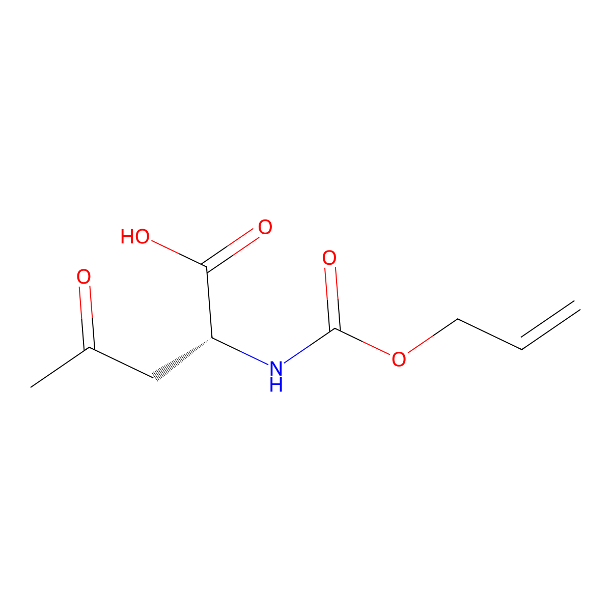 (2R)-4-oxo-2-{[(prop-2-en-1-yloxy)carbonyl]amino}pentanoic acid molecular structure, CAS 2913158-87-7